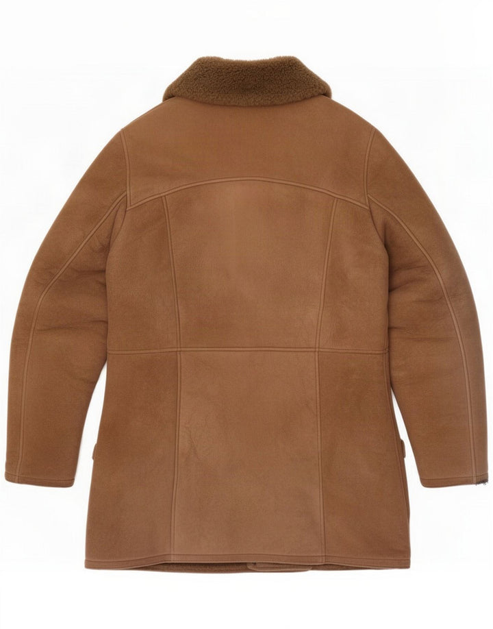 Vintage Ανδρικό Shearling Jacket UK 36 Small Brown