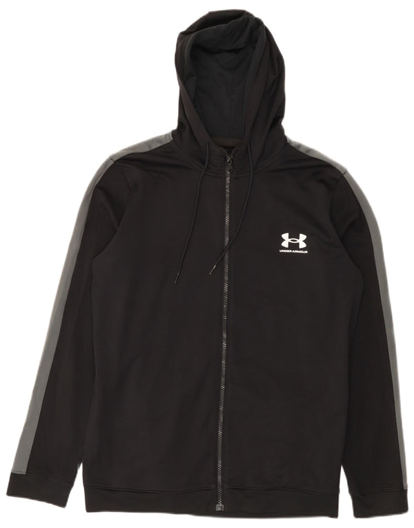Ανδρικό πουλόβερ Under Armour με φερμουάρ με κουκούλα μεσαίου μαύρου πολυεστέρα