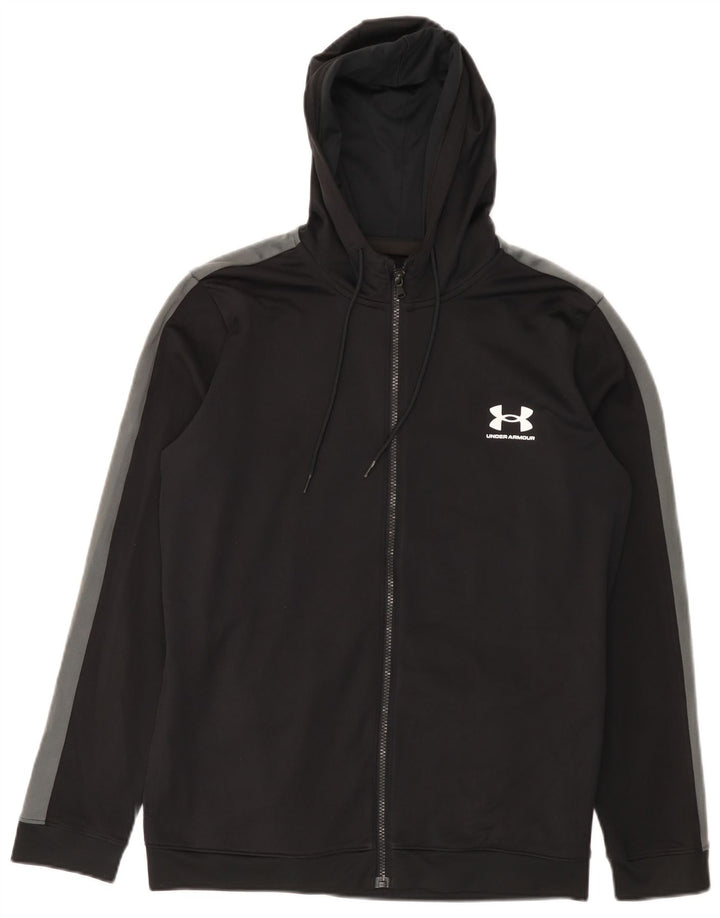 Ανδρικό πουλόβερ Under Armour με φερμουάρ με κουκούλα μεσαίου μαύρου πολυεστέρα