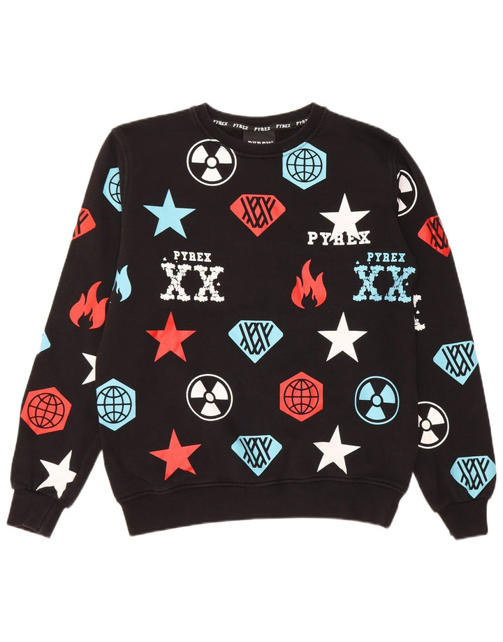 Γραφικό Φούτερ Pyrex Boys Jumper 13-14 ετών 2XL Μαύρο βαμβακερό