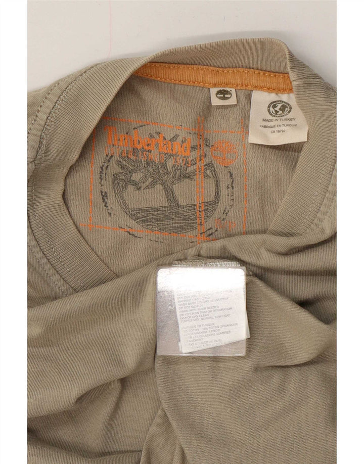 Ανδρικό γραφικό T-Shirt Timberland Top Μικρό Χακί Βαμβακερό