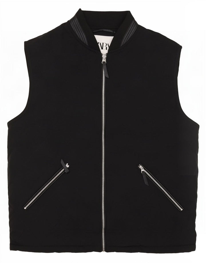Zara Ανδρικά καπιτονέ Gilet UK 40 Large Black Polyester