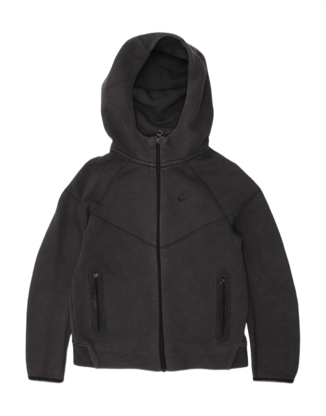 NIKE Boys Zip Hoodie Sweater 10-11 Years Medium  Grey Cotton Vintage Nike and Second-Hand Nike from Messina Hembry 