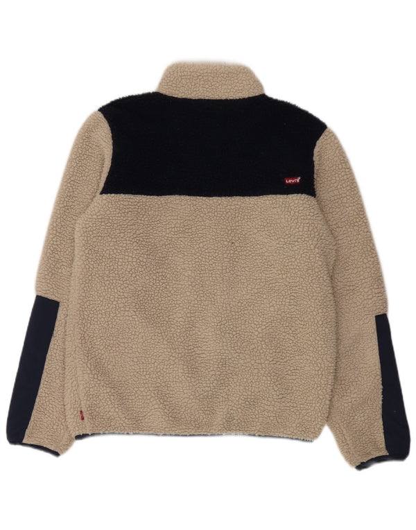 Levi's Boys Fleece Jacket 15-16 Years Beige Colourblock Polyester