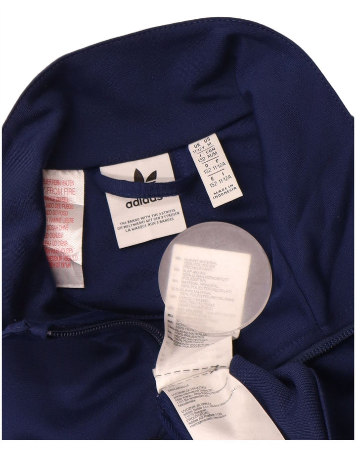 ADIDAS Boys αθλητική φόρμα Top Jacket 11-12 Years Navy Blue Polyester