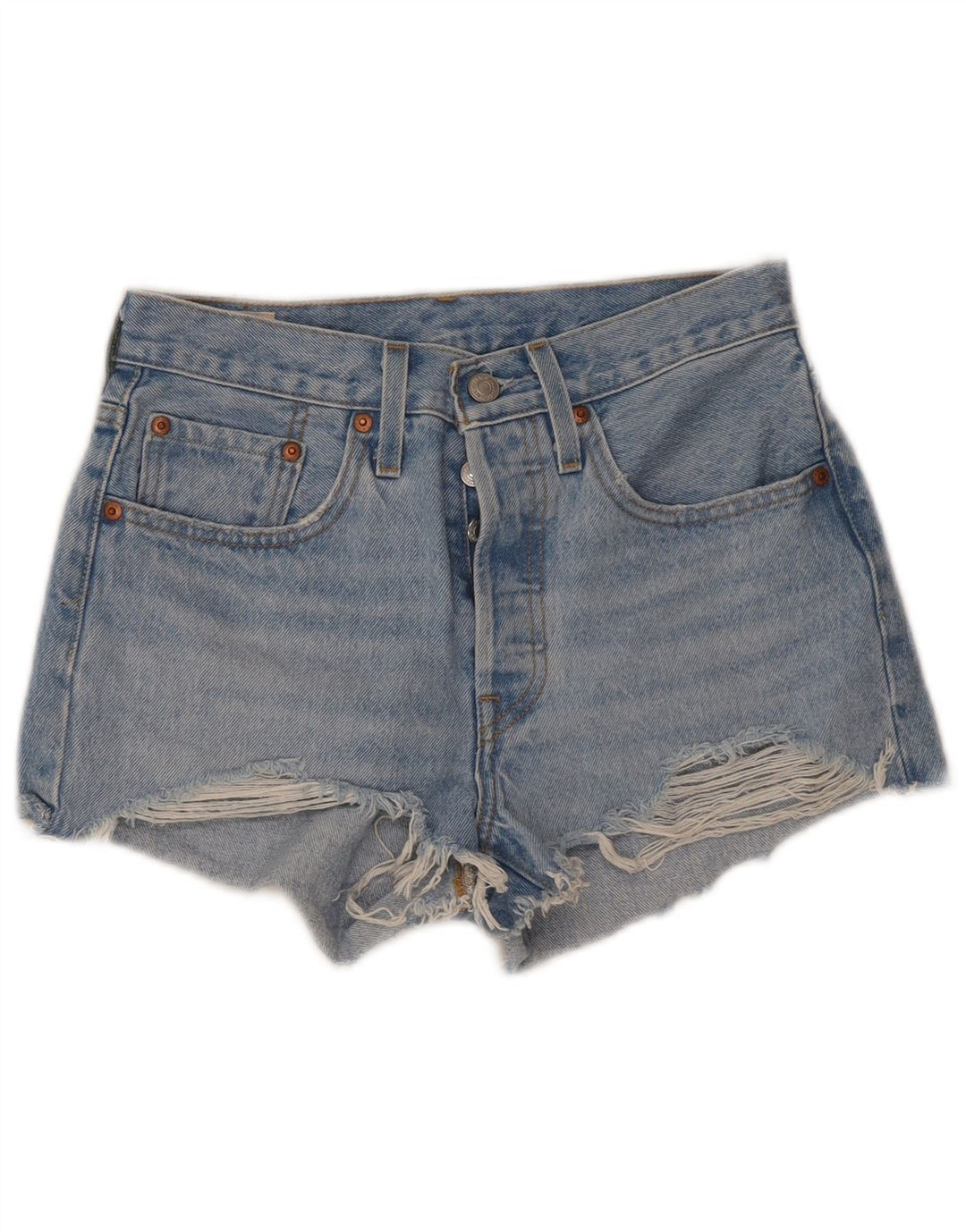 Levi's Womens 501 Distressed τζιν σορτς W26 μικρό μπλε βαμβακερό