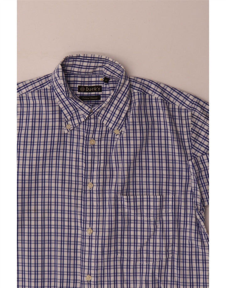 Ανδρικό κοντομάνικο Dack's πουκάμισο Classic Fit, μεσαίο μπλε βαμβακερό