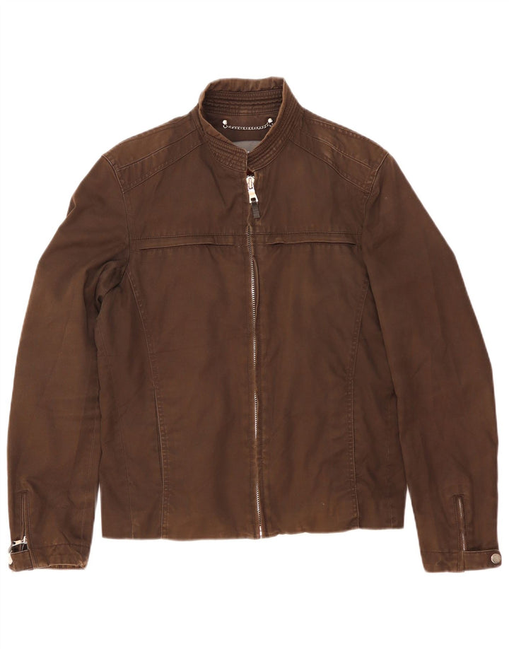 Zara Mens Bomber Jacket UK 36 Small Brown Βαμβακερό