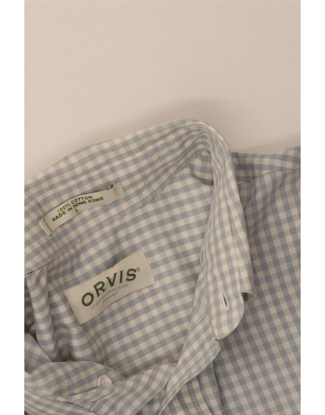 Ανδρικό πουκάμισο Orvis μεγάλο μπλε βαμβακερό Gingham