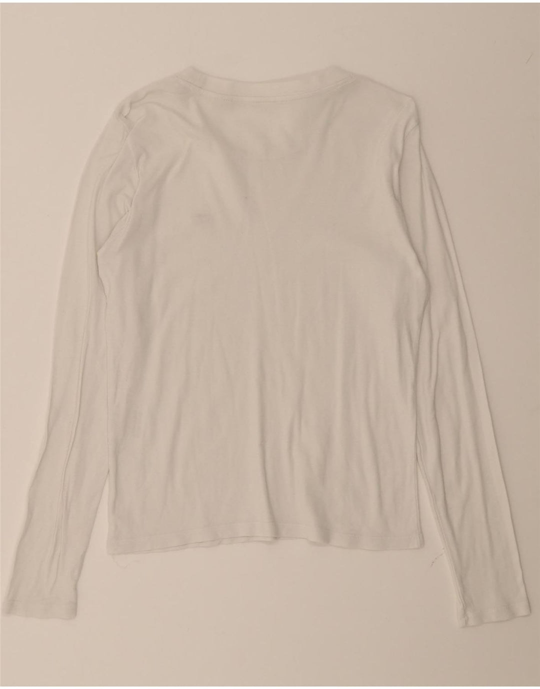 LEVI'S Womens Top Long Sleeve UK 14 Large White Cotton Vintage Levi's and Second-Hand Levi's from Messina Hembry 