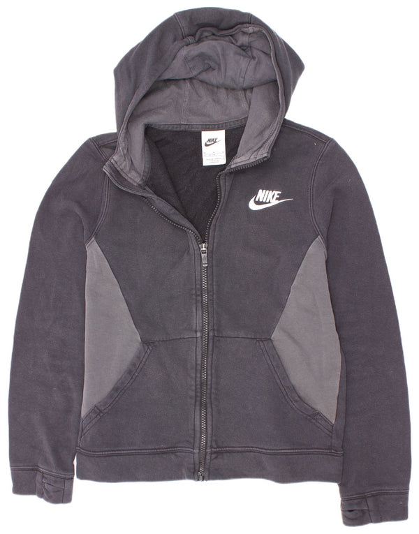 Πουλόβερ Nike Boys με φερμουάρ κουκούλα 10-11 ετών, μεσαίο μαύρο βαμβακερό