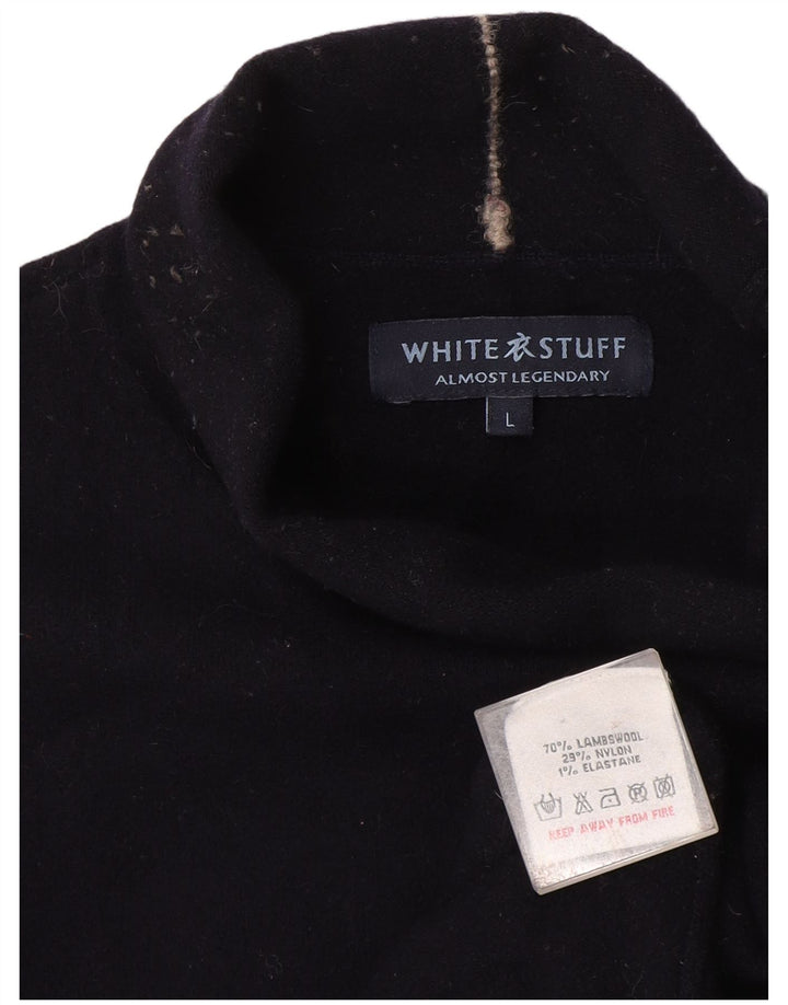 White Stuff Γυναικείο πουλόβερ με ρολό λαιμόκοψη UK 16 Large Navy Blue Wool