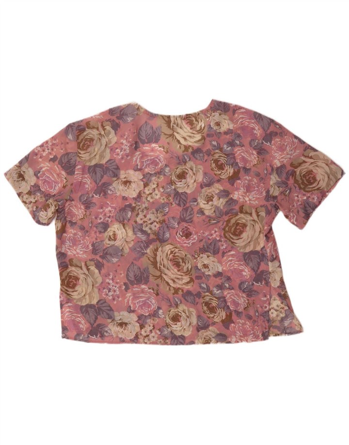 Byblos Γυναικεία Μπλούζα Oversized Top IT 44 Medium Pink Floral Polyester