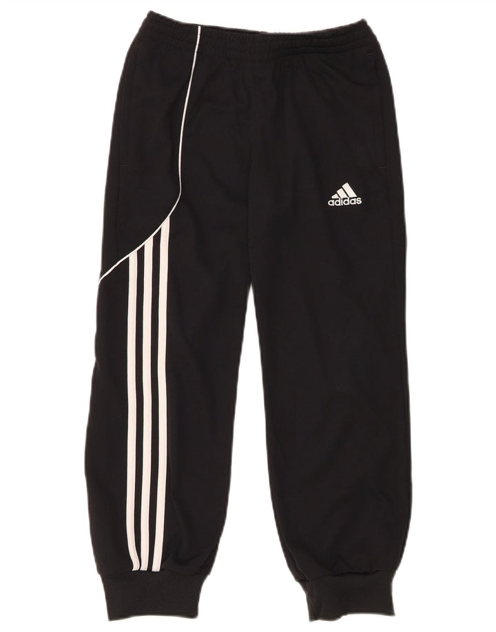 ADIDAS Boys Tracksuit Trousers Joggers 7-8 Years  Black Polyester