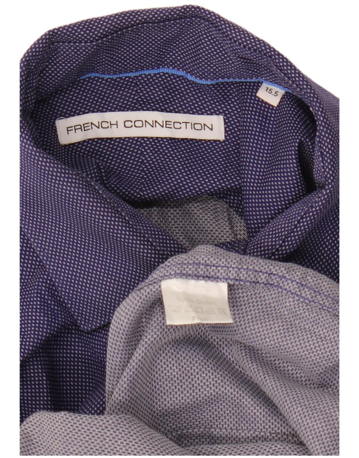 Ανδρικό πουκάμισο French Connection Μέγεθος 15 1/2 Medium Navy Blue Geometric Cotton
