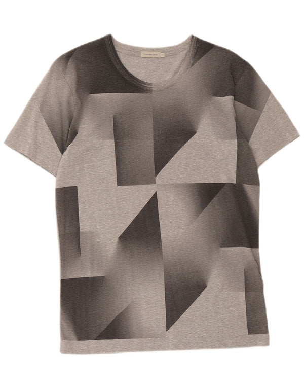 Γυναικείο γραφικό μπλουζάκι τζιν Calvin Klein Top Medium Grey Geometric