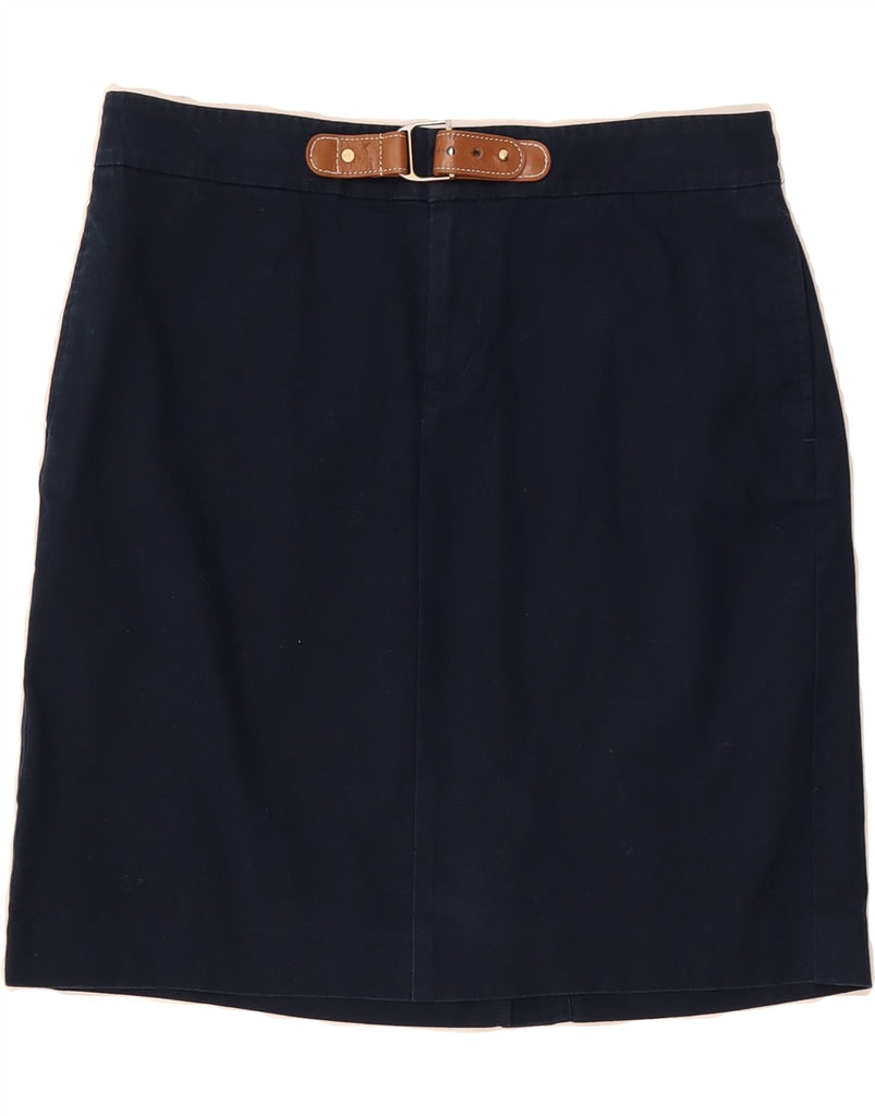 RALPH LAUREN Womens Straight Skirt US 4 Small W27 Navy Blue Cotton Vintage Ralph Lauren and Second-Hand Ralph Lauren from Messina Hembry 