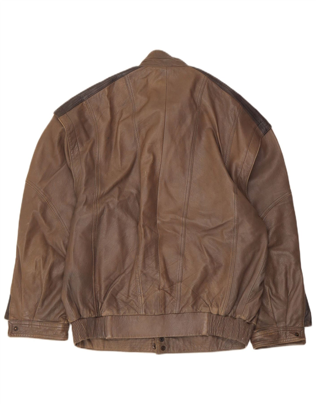 Vintage Ανδρικό Δερμάτινο Μπουφάν IT 48 Medium Brown Colourblock Leather