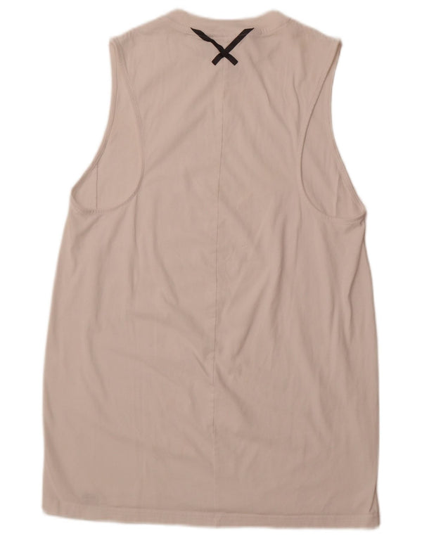 Γυναικείο αμάνικο μπλουζάκι ADIDAS UK 16 μεγάλο λευκό βαμβακερό