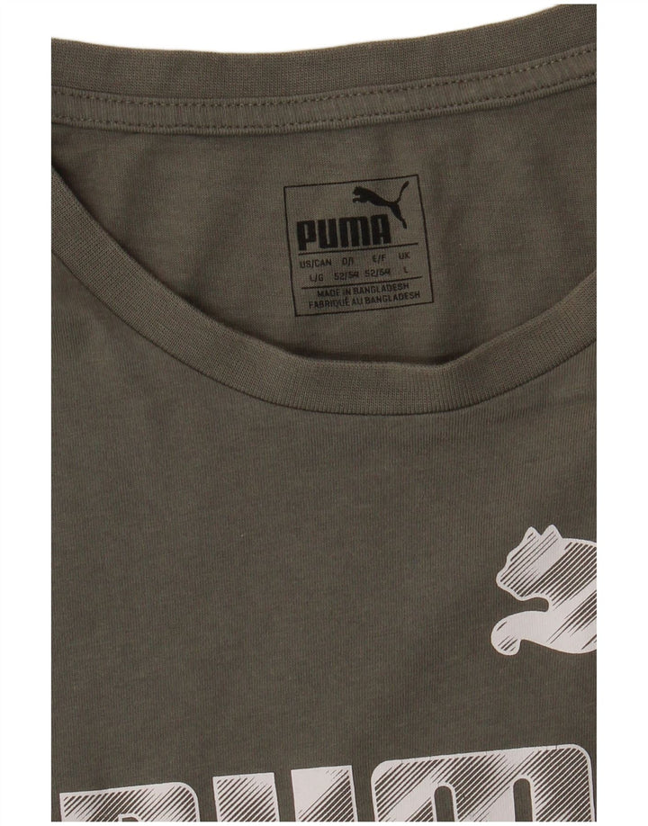 Ανδρικό γραφικό μπλουζάκι Puma Top Large Khaki