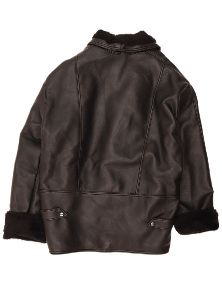 Vintage Ανδρικό Shearling Jacket IT 38 Medium Black Shearling
