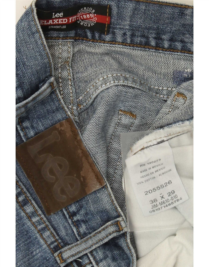 Lee Mens Relaxed Fit Straight Jeans W38 L29 Μπλε βαμβακερό