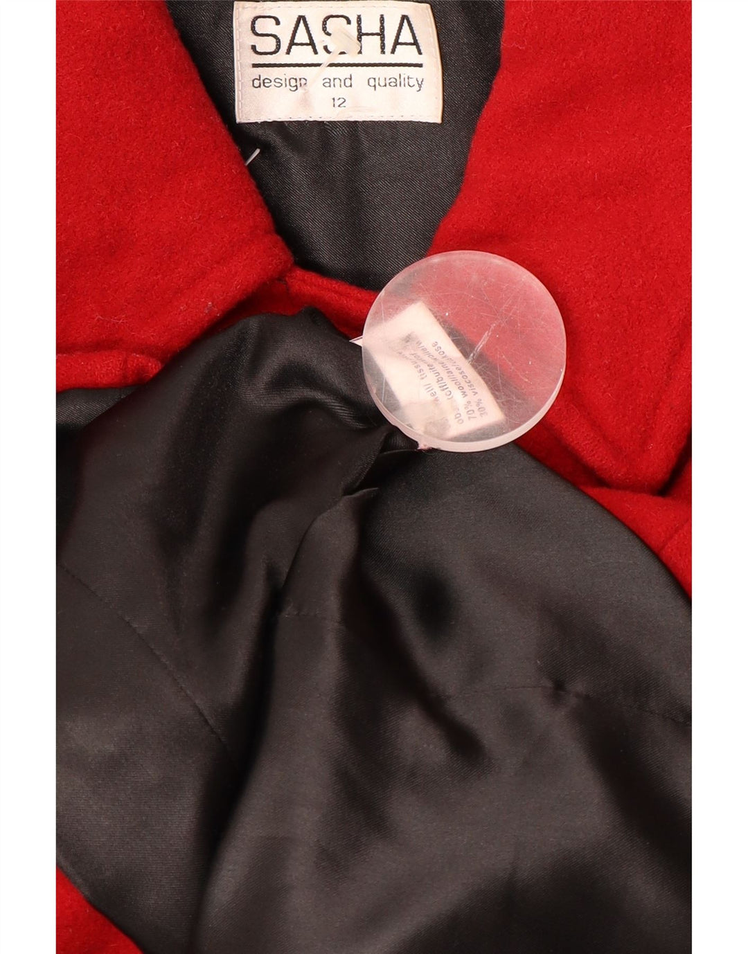 SASHA Γυναικείο παλτό με διπλό στήθος UK 12 μεσαίο κόκκινο μαλλί