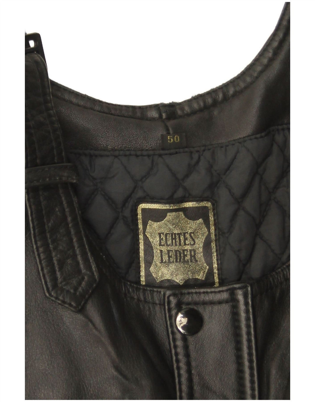 Γυναικεία αμάνικη δερμάτινη φόρμα VINTAGE UK 12 Medium Black Leather