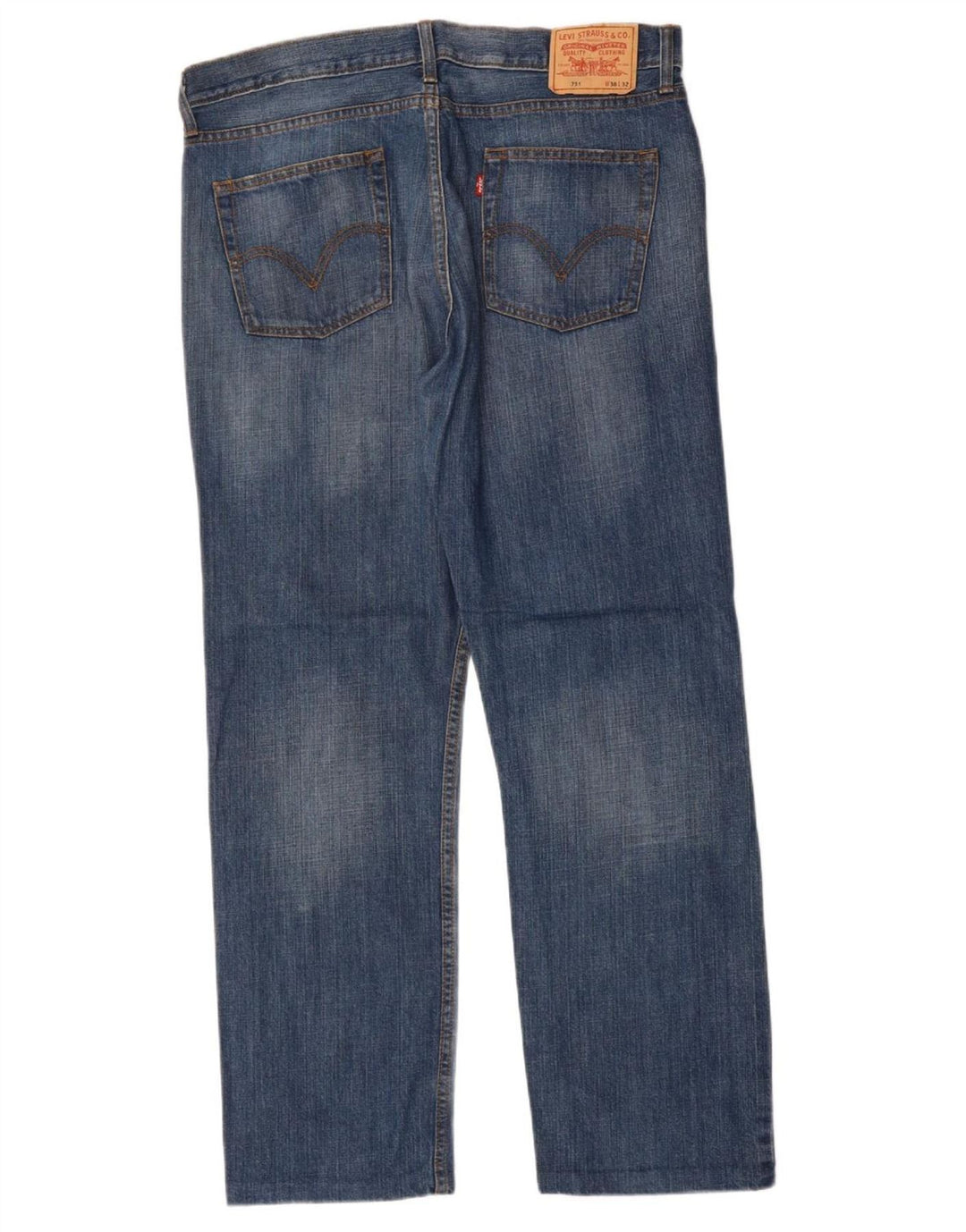 LEVI'S Mens 751 Straight Jeans W38 L31 Blue Cotton