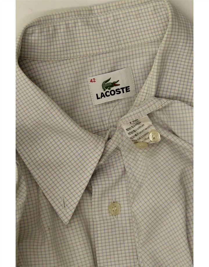 Ανδρικό κοντομάνικο πουκάμισο Lacoste Μέγεθος 42 Λευκό βαμβακερό μεγάλο
