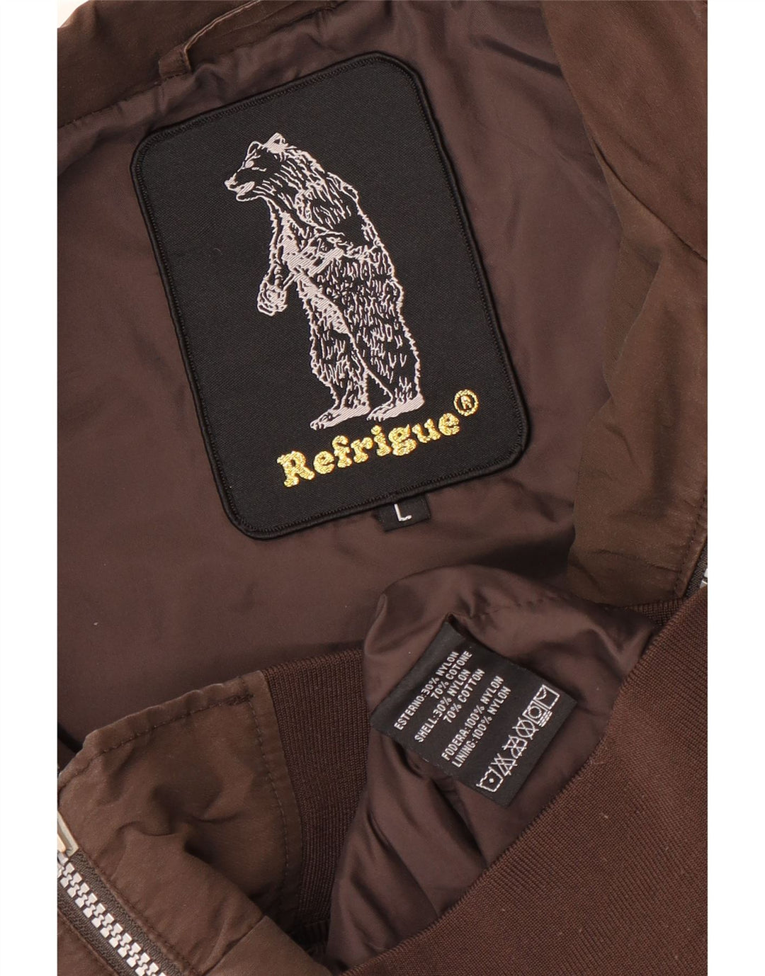 Ανδρικό Bomber Jacket Refrigue UK 40 Large Brown Nylon