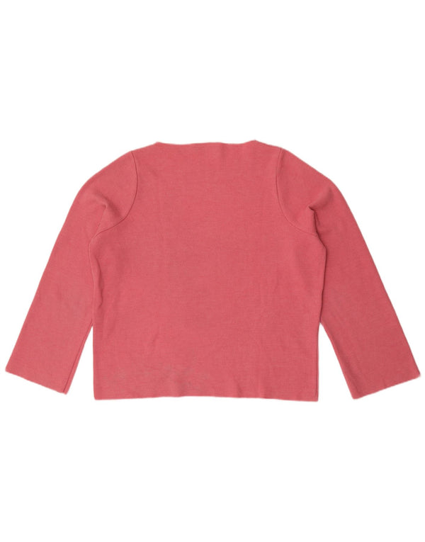 Zara Γυναικείο Trafaluc Oversized τοπ μακρυμάνικο UK 10 μικρό ροζ βαμβακερό