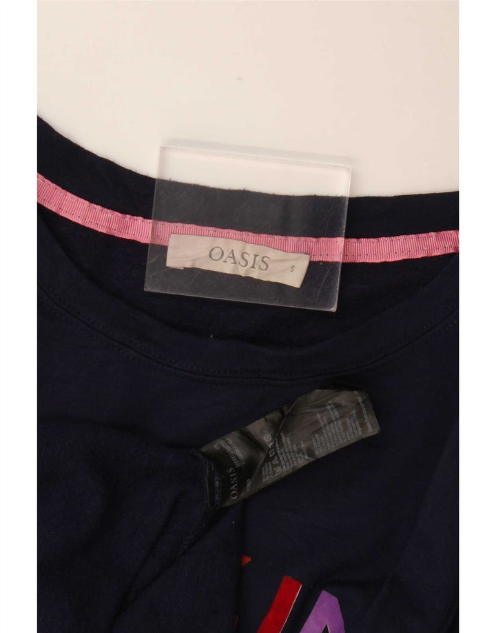 Γυναικείο γραφικό υπερμεγέθη φούτερ Oasis UK 10 Small Navy Blue
