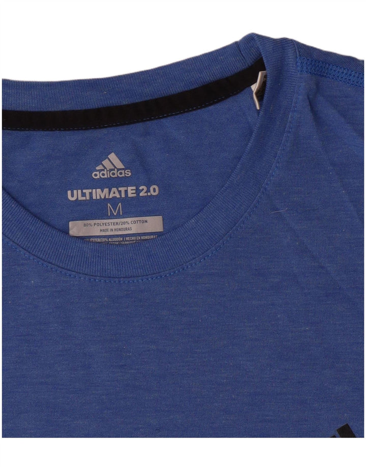 Adidas Γυναικείο T-Shirt Top UK 12 Medium Blue Flecked Polyester