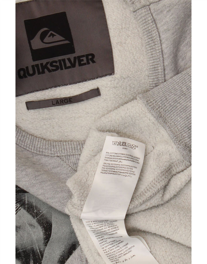 Ανδρικό γραφικό φούτερ Quiksilver Jumper μεγάλο γκρι βαμβακερό