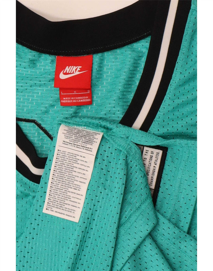 Ανδρικό γραφικό φανελάκι Nike με μεγάλο πράσινο ριγέ πολυεστέρας