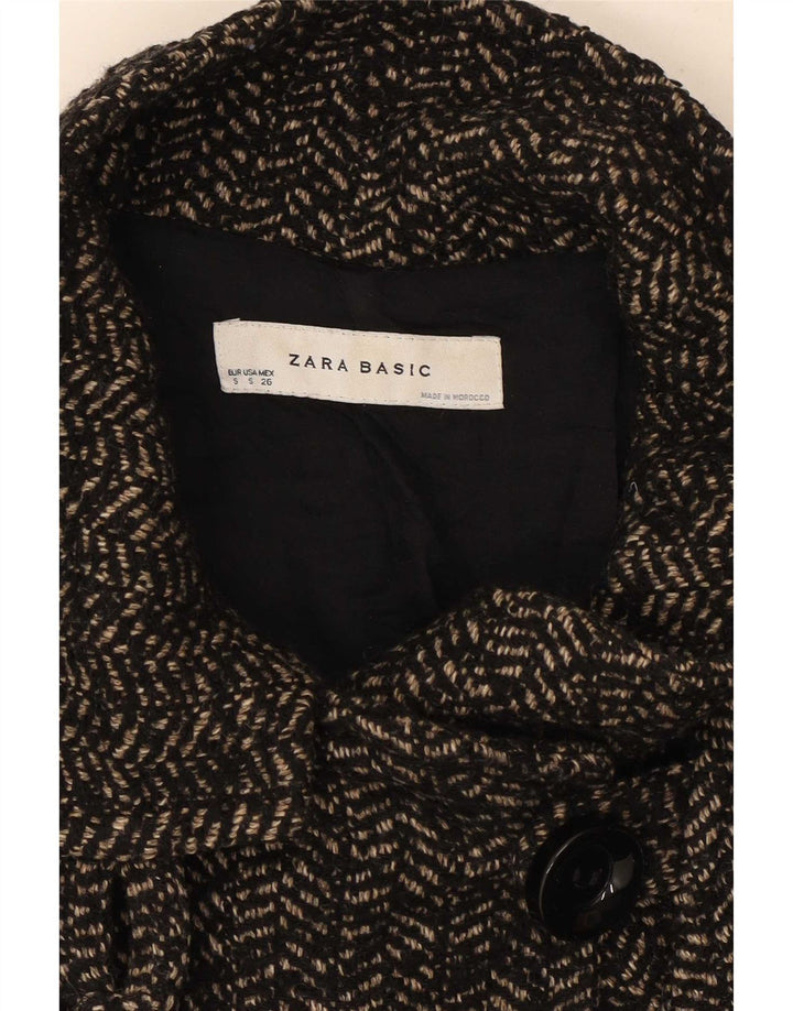 Zara Γυναικείο παλτό με διπλό στήθος UK 10 Μικρό Γκρι Ψαροκόκκαλο