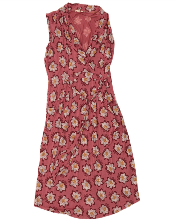 White Stuff Γυναικείο Αμάνικο Βασικό Φόρεμα UK 14 Medium Pink Floral Viscose