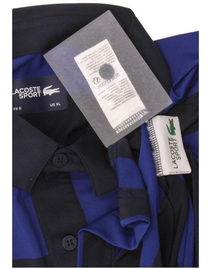 Ανδρικό μπλουζάκι πόλο LACOSTE 6 XL, μπλε ριγέ πολυεστέρας