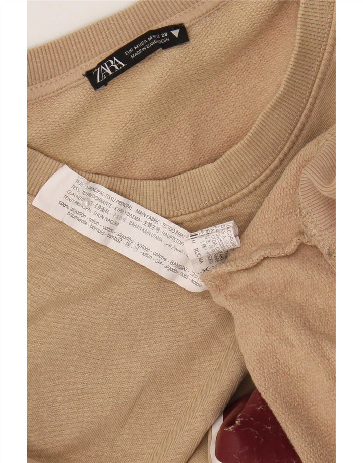 Ανδρικό γραφικό φούτερ Zara Jumper Μεσαίο Μπεζ βαμβακερό