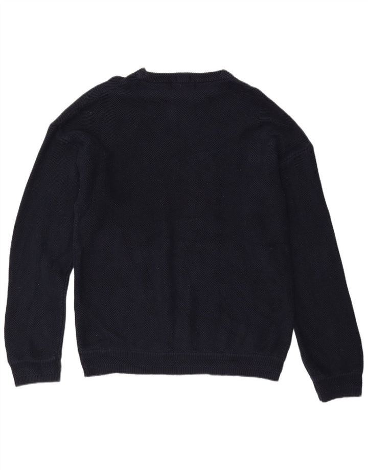 CHAPS RALPH LAUREN Ανδρικό πουλόβερ πουλόβερ με λαιμό σκάφος XL Navy Blue Ψαροκόκκαλο