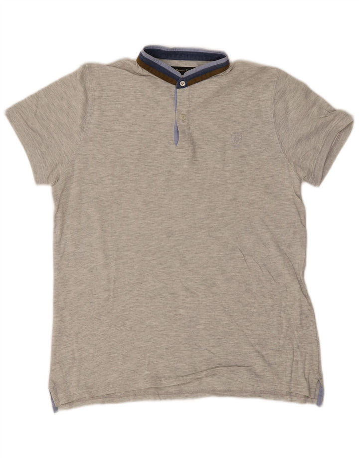 Ανδρικό πουκάμισο πόλο Massimo Dutti, μεγάλο γκρι ριγέ