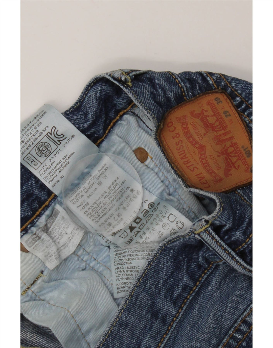 Levi's Mens 501 Straight Jeans W29 L30 Blue Cotton