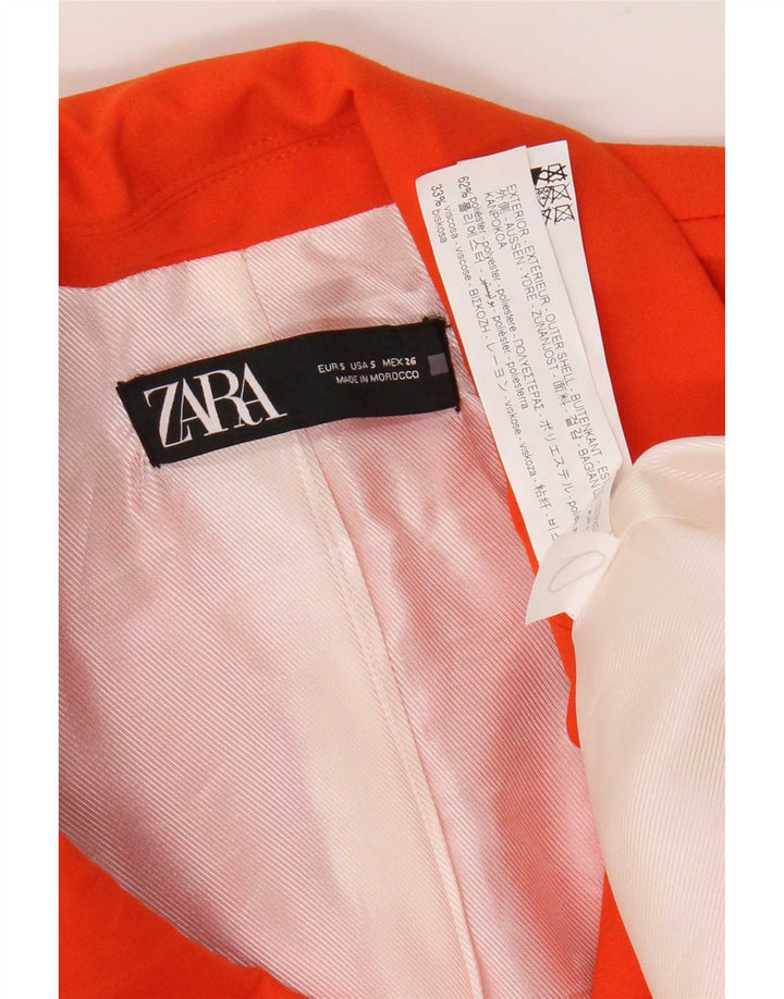 Zara Γυναικείο Γιλέκο Longline UK 10 Small Orange Polyester