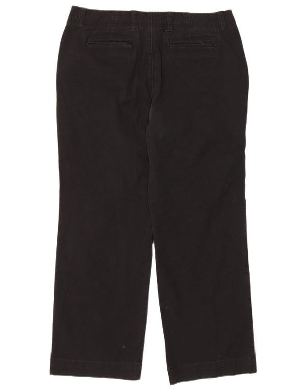 EDDIE BAUER Womens Straight Chino Trousers IT 46 Large W34 L30 Black