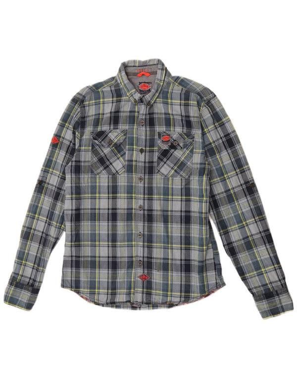 Ανδρικό φανελένιο πουκάμισο Superdry 2XL Grey Check Cotton