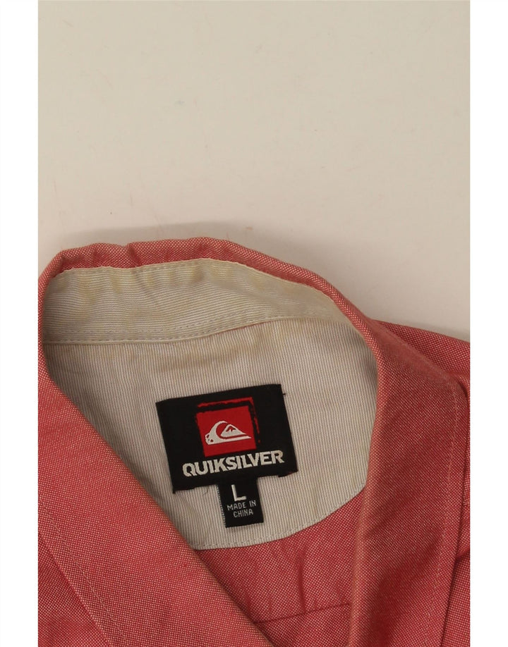 Quiksilver Ανδρικό κοντομάνικο πουκάμισο μεγάλο κόκκινο βαμβακερό