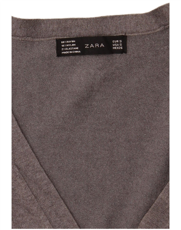 Zara Γυναικεία Ζακέτα UK 10 Small Grey