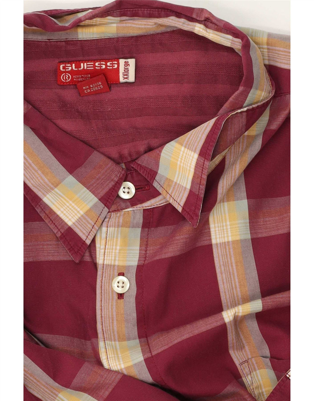 Ανδρικό κοντομάνικο πουκάμισο Guess 2XL μπορντό