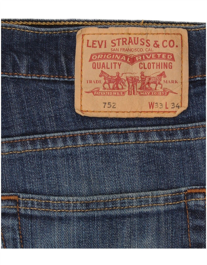 Levi's Womens 752 Straight Jeans W33 L31 Blue Cotton